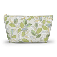 Cherry Plum Leaves Accessory Pouch w T-bottom in Green